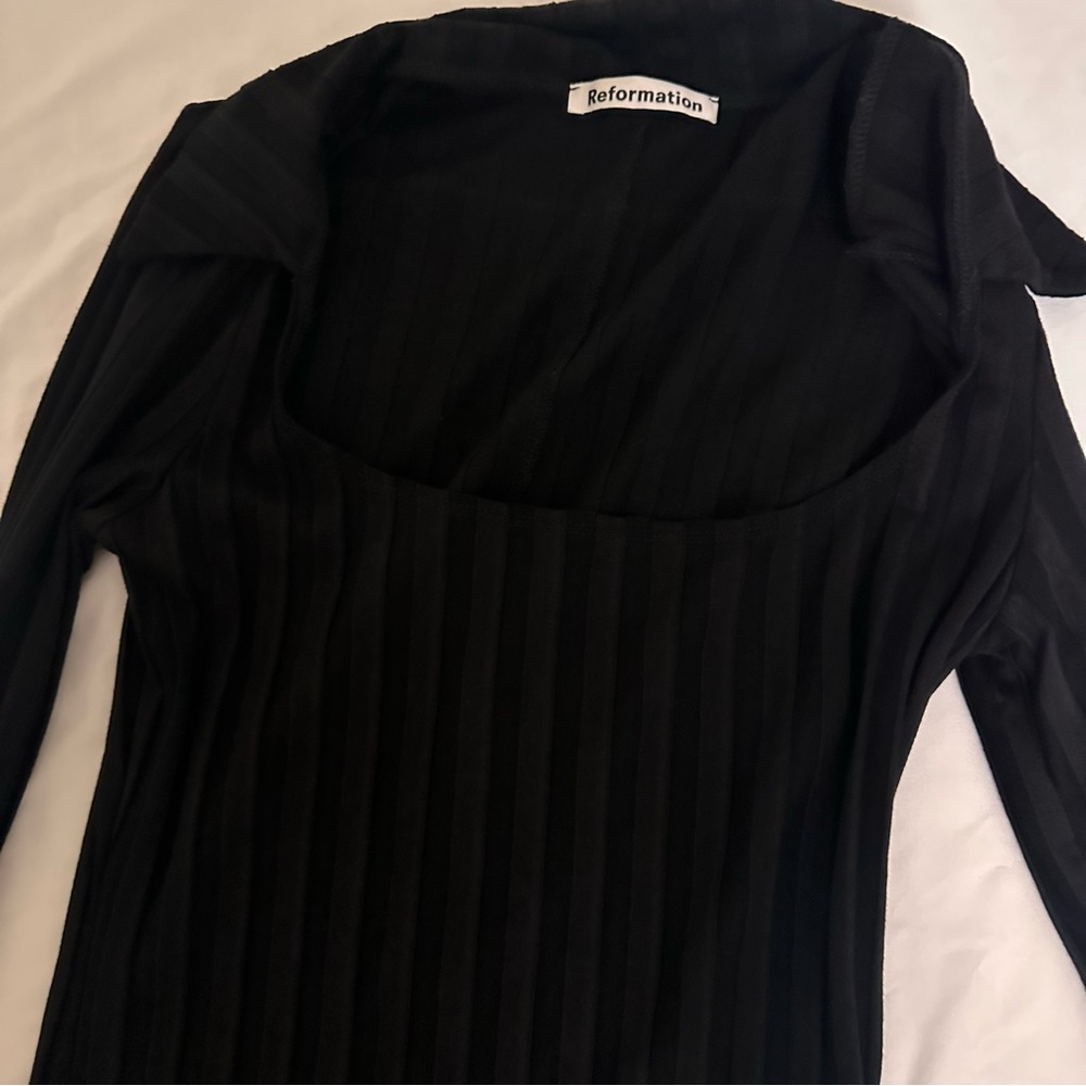 Reformation Vittoria Black Dress